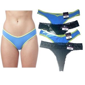 NWT 4 Pcs Women Lace Thong Panties intimates plus XXL 19 stretchy sexy Lingerie*